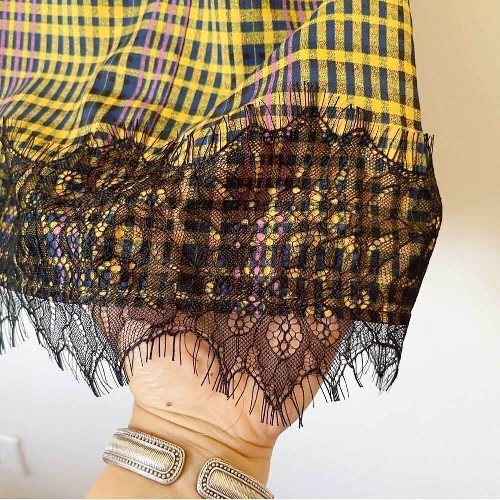 Lovers + Friends Yellow plaid Mini dress NWT size medium Y2K - Picture 4 of 8